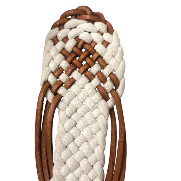 Genuine Leather White Tan Weaved Belt main image 9
